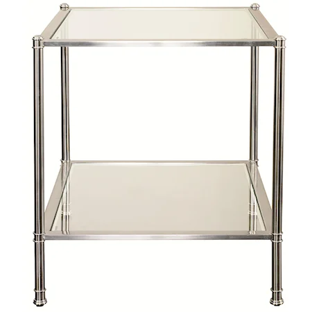 End Table with Glass Panels